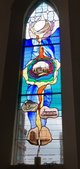 Stained Glass Window showing history of the Docks
