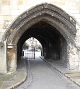 Ancient gateway to Bishop Hooper memorial