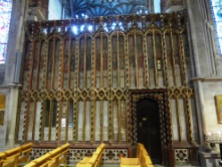 Medieval Partition and painted walls in hereford Cathedral